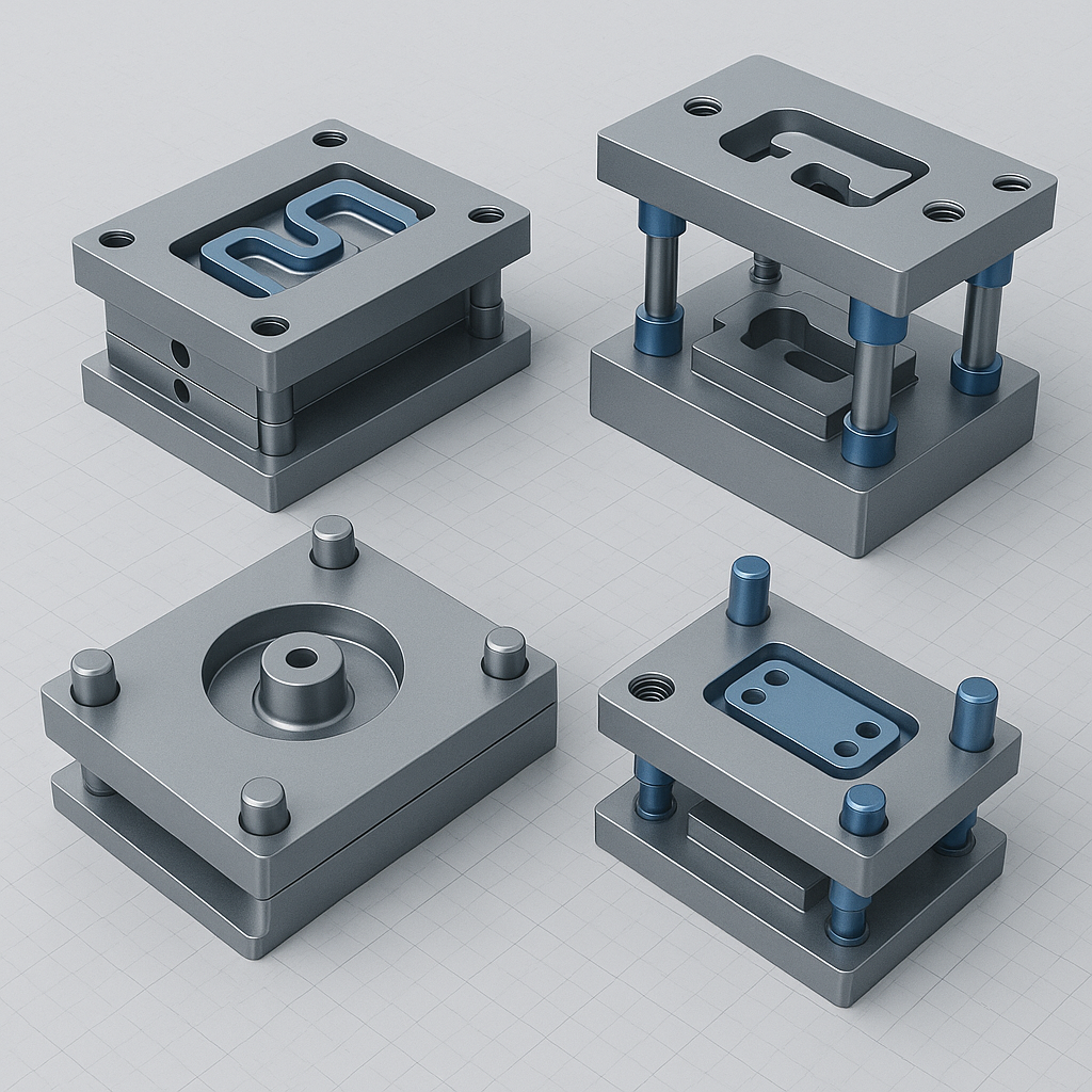 Renderings 3D de moldes y troqueles diseñados en CAD